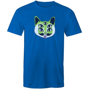 Men's Trippy Green Cat T-shirt