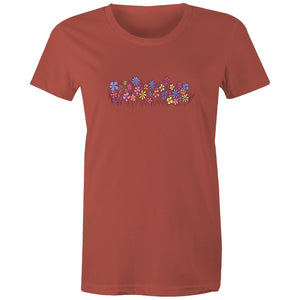 Women's Colourful Flower Field T-shirt