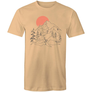Men's Sunrise Mountain Line Art T-shirt