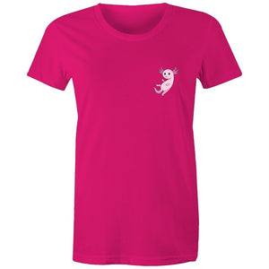 Women's Pink Pocket Print Creature T-shirt