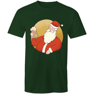 Men's Beer Drinking Santa T-shirt