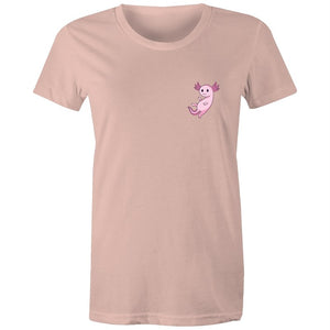 Women's Pink Pocket Print Creature T-shirt