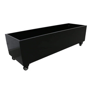 Black Metal Garden Bed On Wheels - 110X35X33cm