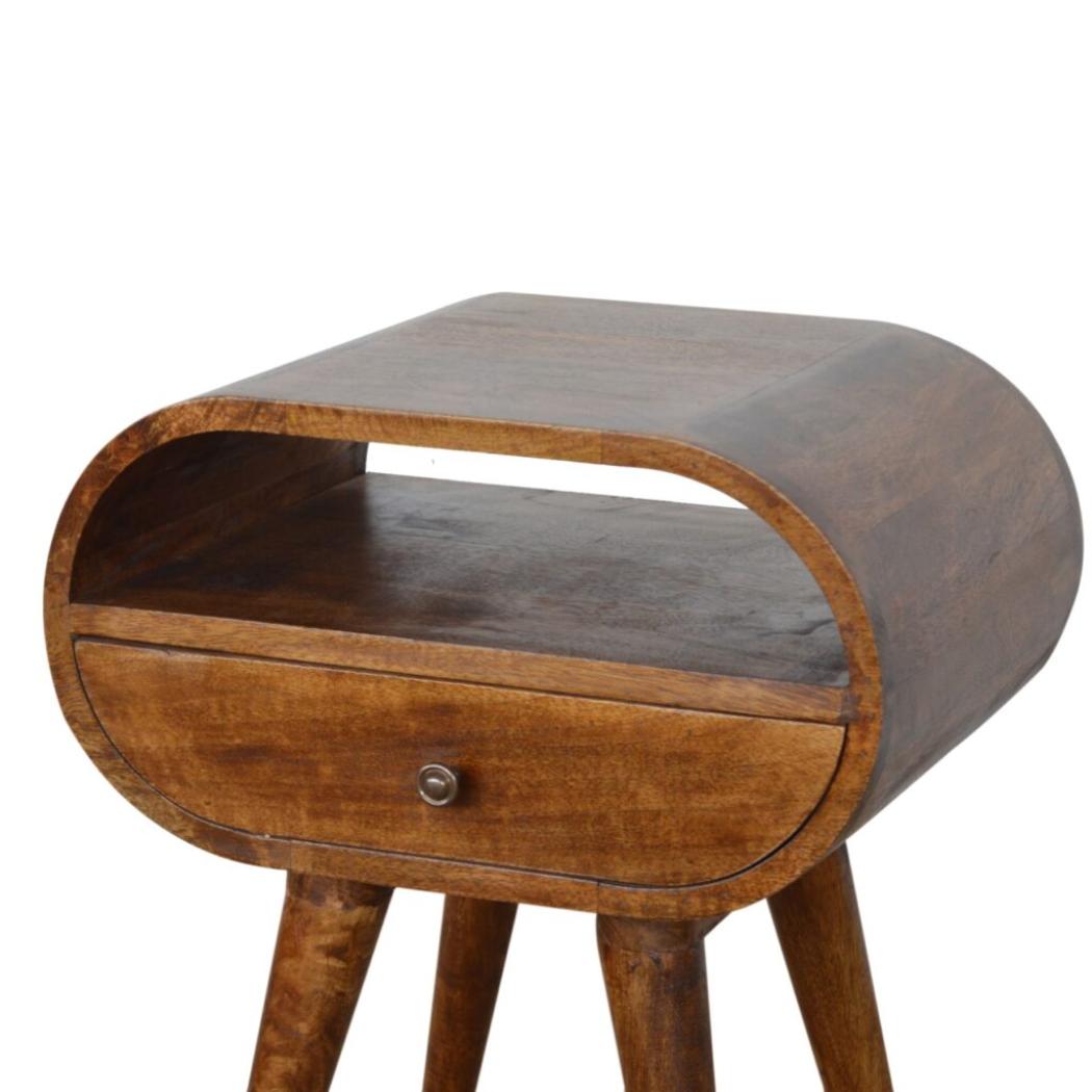 1 Drawer Nightstand | Chestnut Finish | Compact Bedside Storage