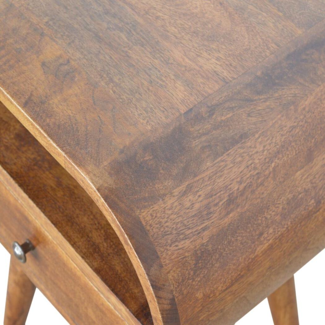 1 Drawer Nightstand | Chestnut Finish | Compact Bedside Storage