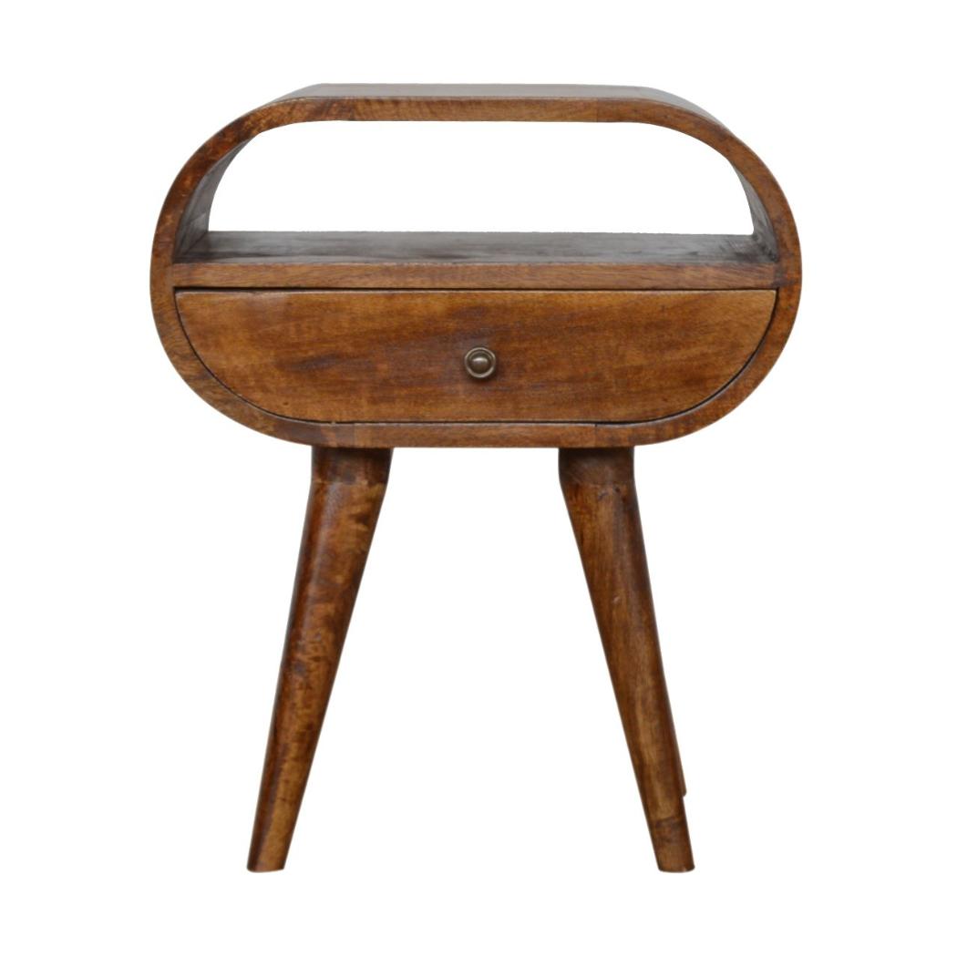 1 Drawer Nightstand | Chestnut Finish | Compact Bedside Storage