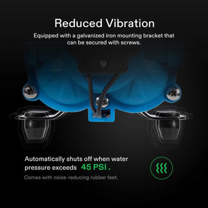 115VAC Water Pressure Pump | 4 GPM 45 PSI Diaphragm Pump with Thermal Protection & Strainer