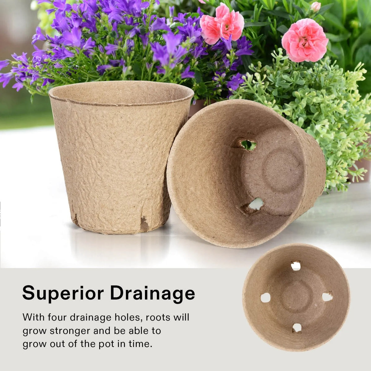 120-Pack Biodegradable Peat Pots | 3.15-Inch Round Seed Starting Pots with Drainage Holes + 20 Plant Labels (Copy) (Copy)