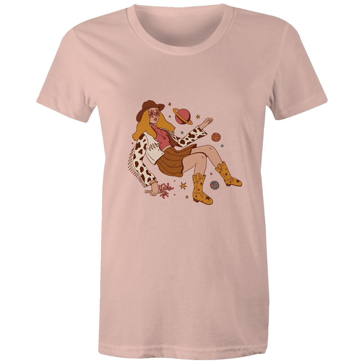 Women's Cowgirl In Space Maple Tee