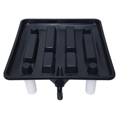 15" Hydroponic Runoff Tray | Elevated Drain Tray with Fittings