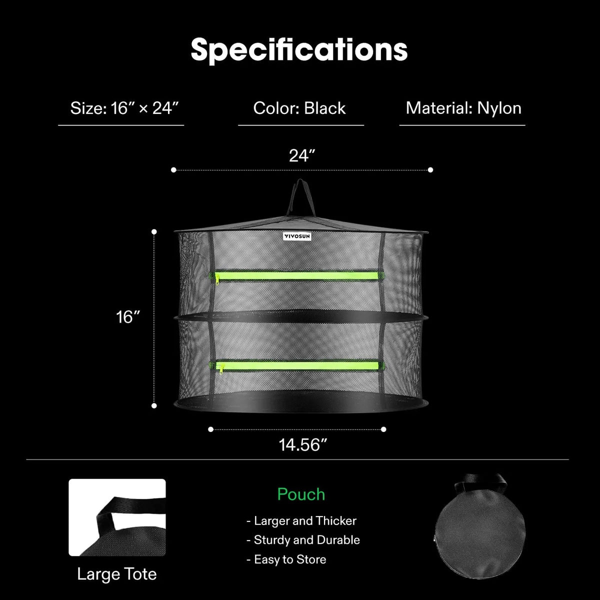 2-Layer Hanging Mesh Herb Drying Rack Kit | Enclosed Herb & Bud Dryer