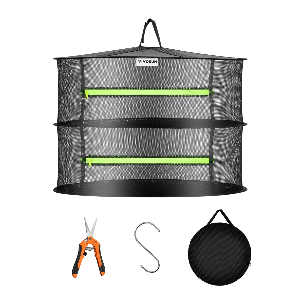 2-Layer Hanging Mesh Herb Drying Rack Kit | Enclosed Herb & Bud Dryer