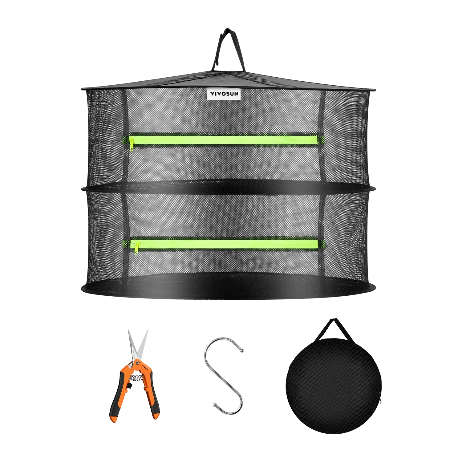 2-Layer Hanging Mesh Herb Drying Rack Kit | Enclosed Herb & Bud Dryer