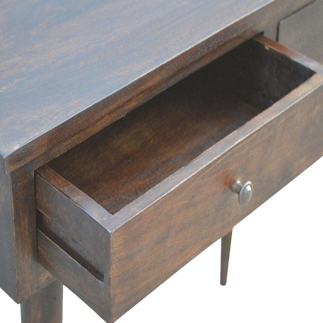2 Drawer Hallway Console Table | Walnut Finish | Compact Entryway Storage