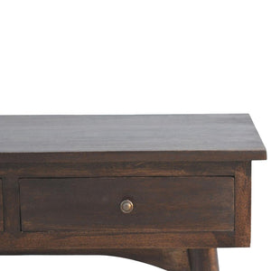 2 Drawer Hallway Console Table | Walnut Finish | Compact Entryway Storage