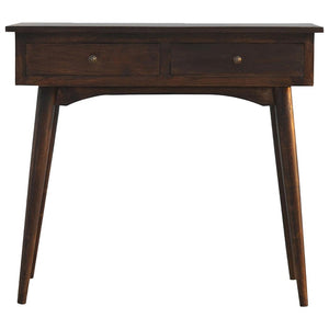 2 Drawer Hallway Console Table | Walnut Finish | Compact Entryway Storage