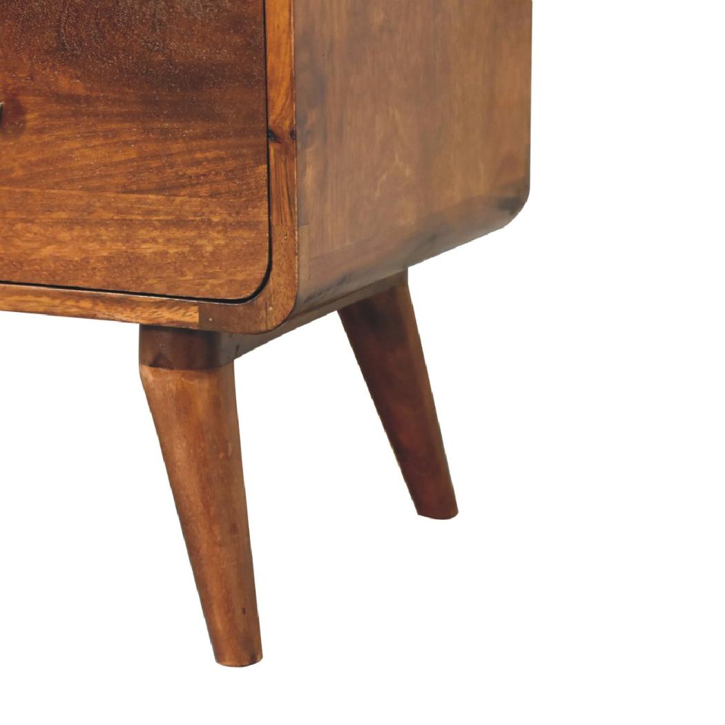2 over 2 Curved Chestnut Chest | Solid Mango Wood | Sculptural Curved Design