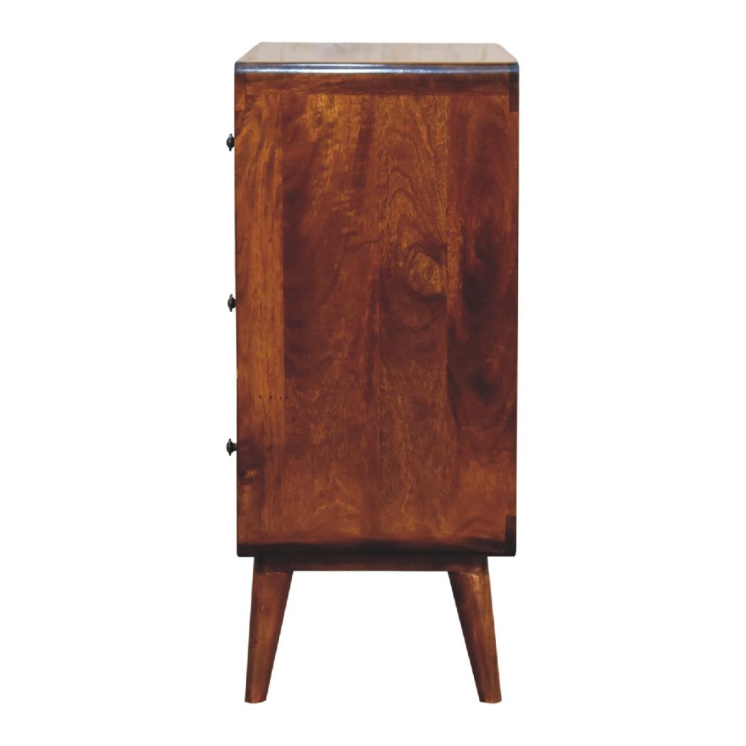 2 over 2 Curved Chestnut Chest | Solid Mango Wood | Sculptural Curved Design