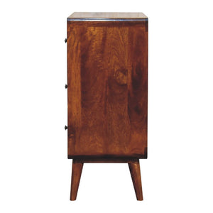 2 over 2 Curved Chestnut Chest | Solid Mango Wood | Sculptural Curved Design