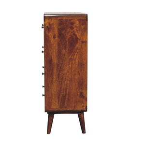 2 over 3 Curved Chestnut Chest | Solid Mango Wood | Sculptural Curved Design