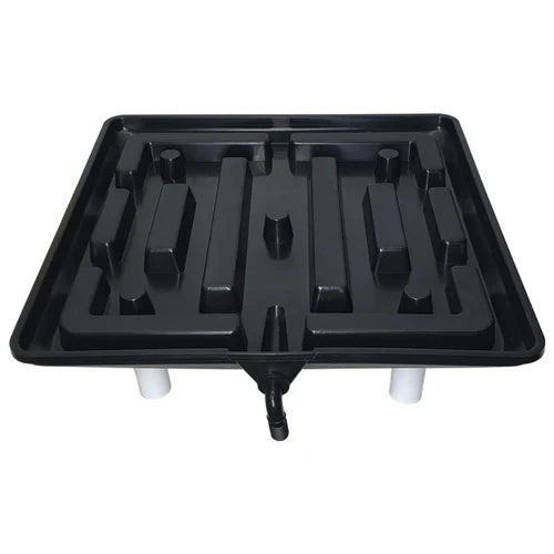 22" Hydroponic Runoff Tray | Elevated Drain Tray with Fittings