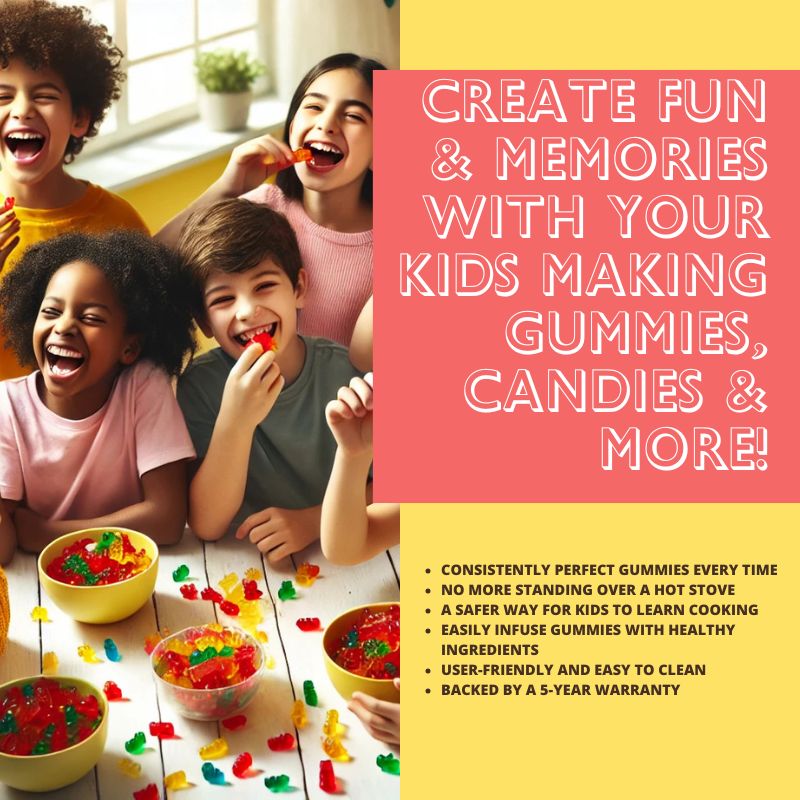 DIY Gummy Candy Maker for Kids & Parents | Safe & Easy Homemade Gummies | Fun Cooking Activity with Bear & Fruit Molds | No Stove Required