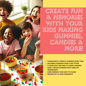 DIY Gummy Candy Maker for Kids & Parents | Safe & Easy Homemade Gummies | Fun Cooking Activity with Bear & Fruit Molds | No Stove Required