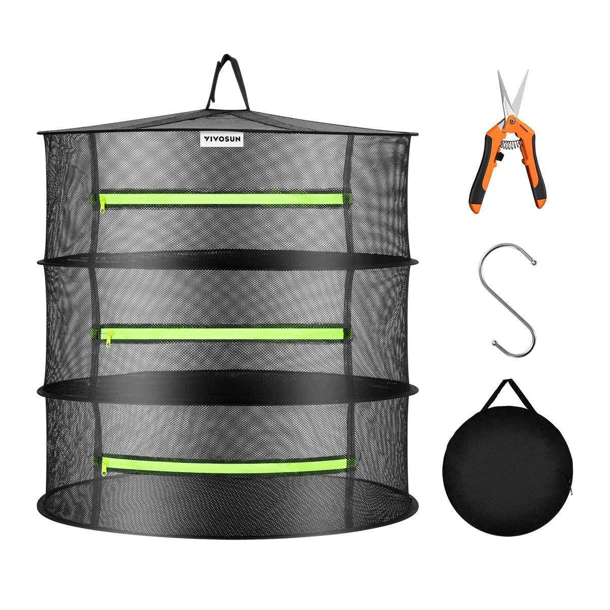 3-Layer Hanging Mesh Herb Drying Rack Kit | Enclosed Herb & Bud Dryer