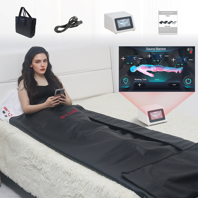 3-Zone Portable Sauna Blanket | Australian 220–240V AU Plug | Velcro SGS Leather | LCD Controller | 35–80°C | 15–60 Min Timer | Waterproof + Fireproof