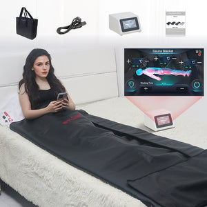 3-Zone Portable Sauna Blanket | Australian 220–240V AU Plug | Velcro SGS Leather | LCD Controller | 35–80°C | 15–60 Min Timer | Waterproof + Fireproof