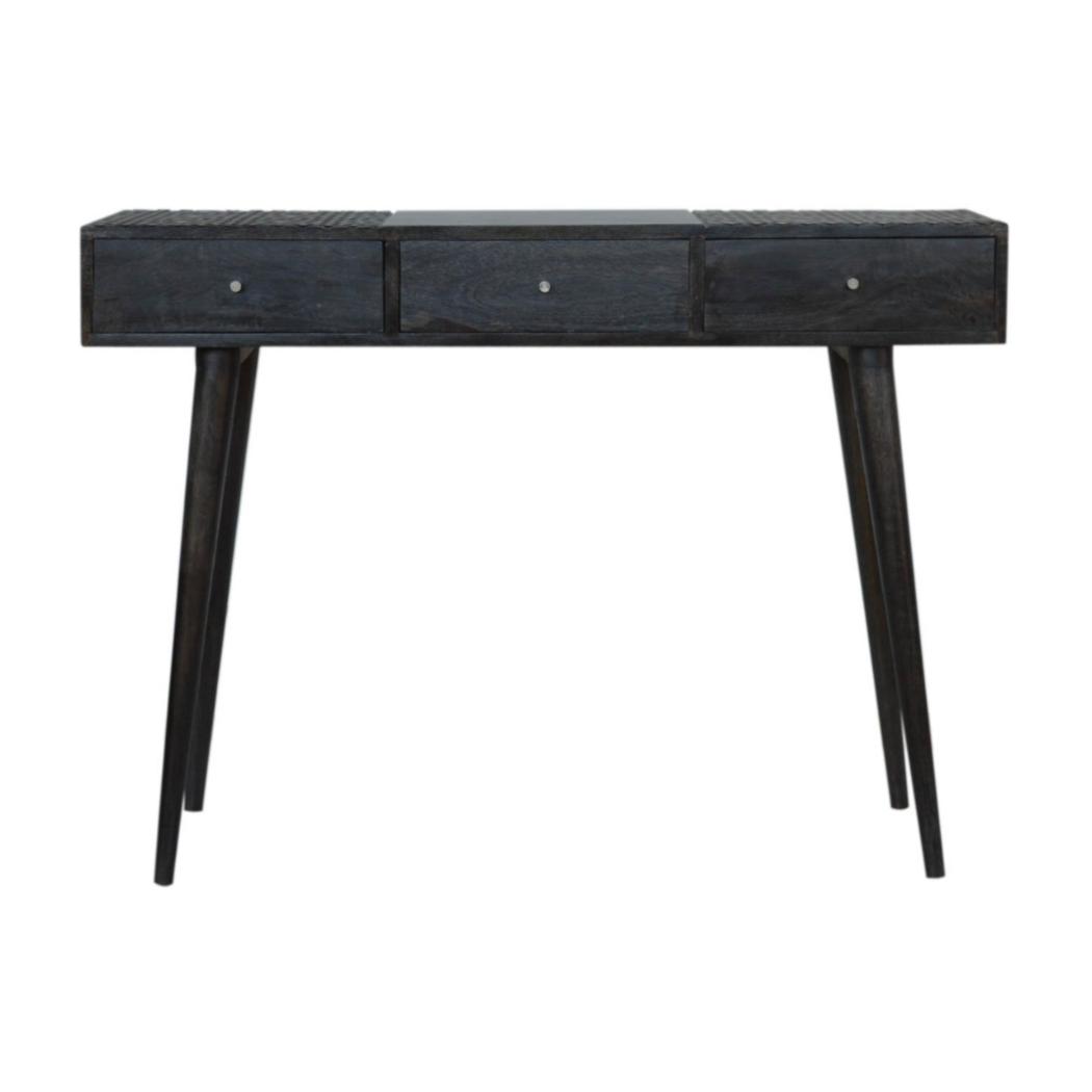 3 Drawer Console Table | Solid Mango Wood | Ash Black Finish | Hallway Storage