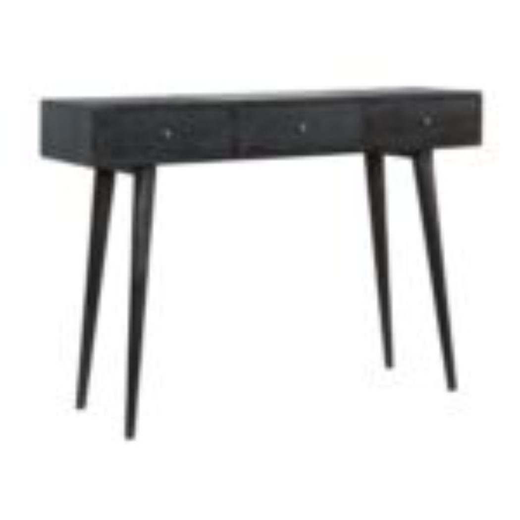 3 Drawer Console Table | Solid Mango Wood | Ash Black Finish | Hallway Storage