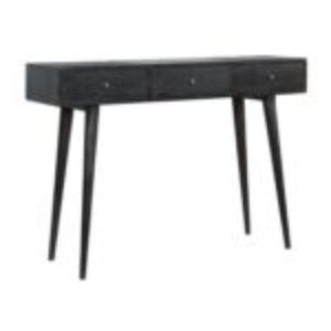 3 Drawer Console Table | Solid Mango Wood | Ash Black Finish | Hallway Storage