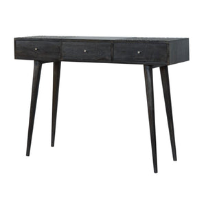 3 Drawer Console Table | Solid Mango Wood | Ash Black Finish | Hallway Storage