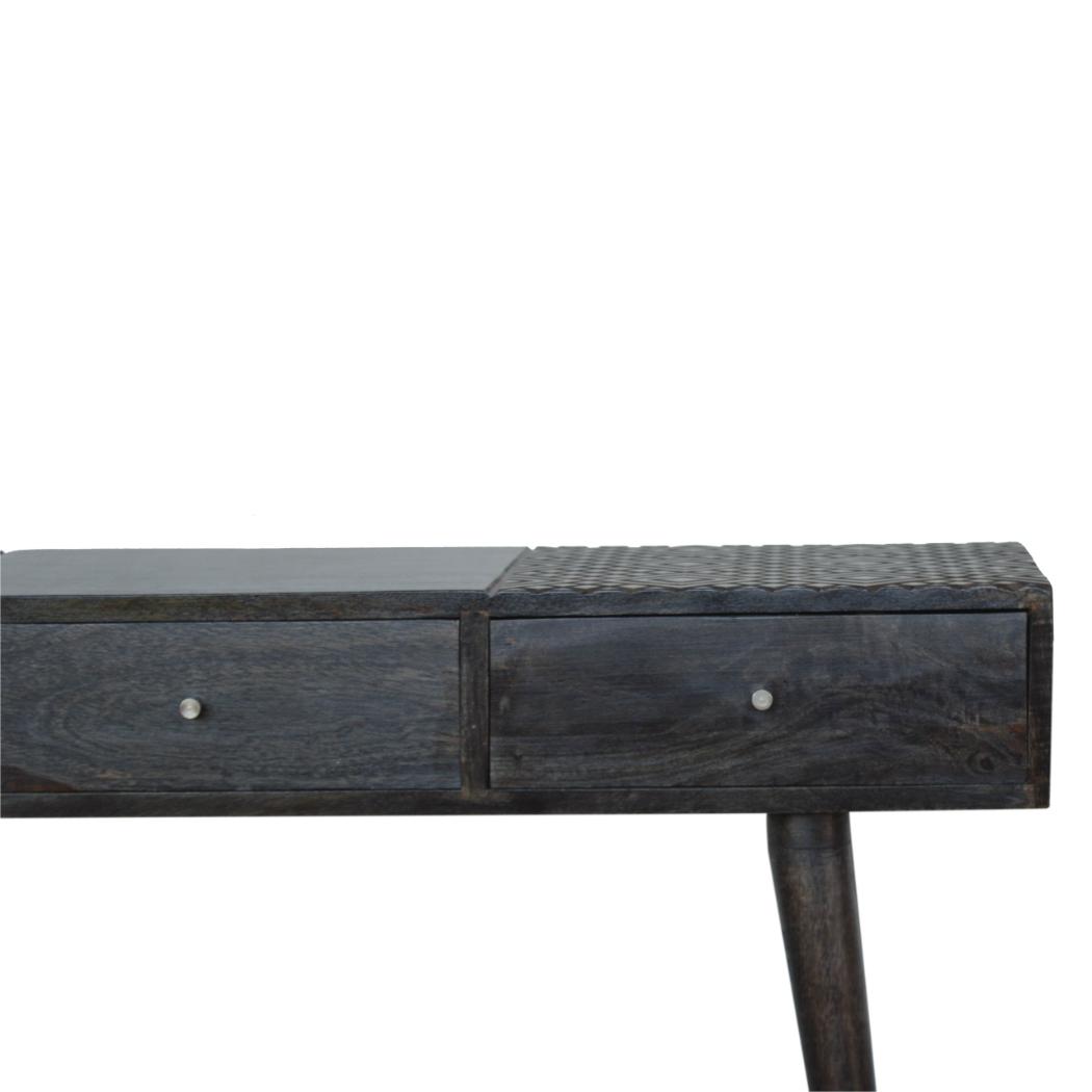 3 Drawer Console Table | Solid Mango Wood | Ash Black Finish | Hallway Storage