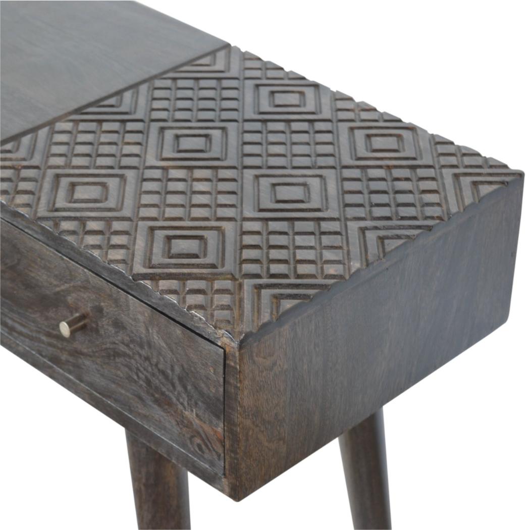 3 Drawer Console Table | Solid Mango Wood | Ash Black Finish | Hallway Storage