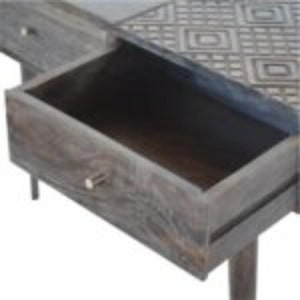 3 Drawer Console Table | Solid Mango Wood | Ash Black Finish | Hallway Storage