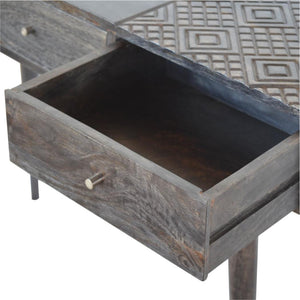 3 Drawer Console Table | Solid Mango Wood | Ash Black Finish | Hallway Storage