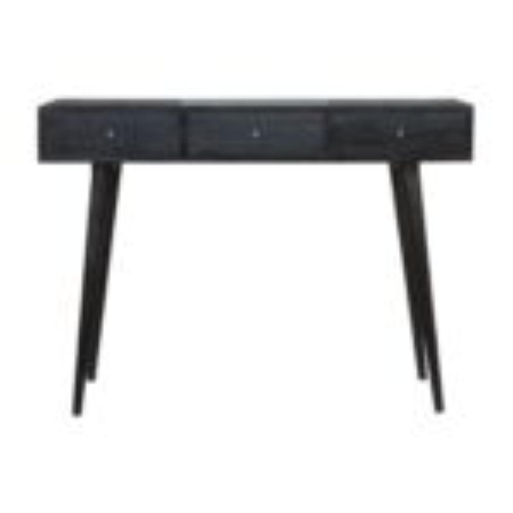 3 Drawer Console Table | Solid Mango Wood | Ash Black Finish | Hallway Storage