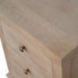 3 Drawer Mango Wood Bedside Table | Natural Timber | Bedroom Storage