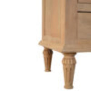 3 Drawer Mango Wood Bedside Table | Natural Timber | Bedroom Storage
