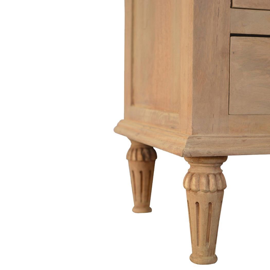 3 Drawer Mango Wood Bedside Table | Natural Timber | Bedroom Storage