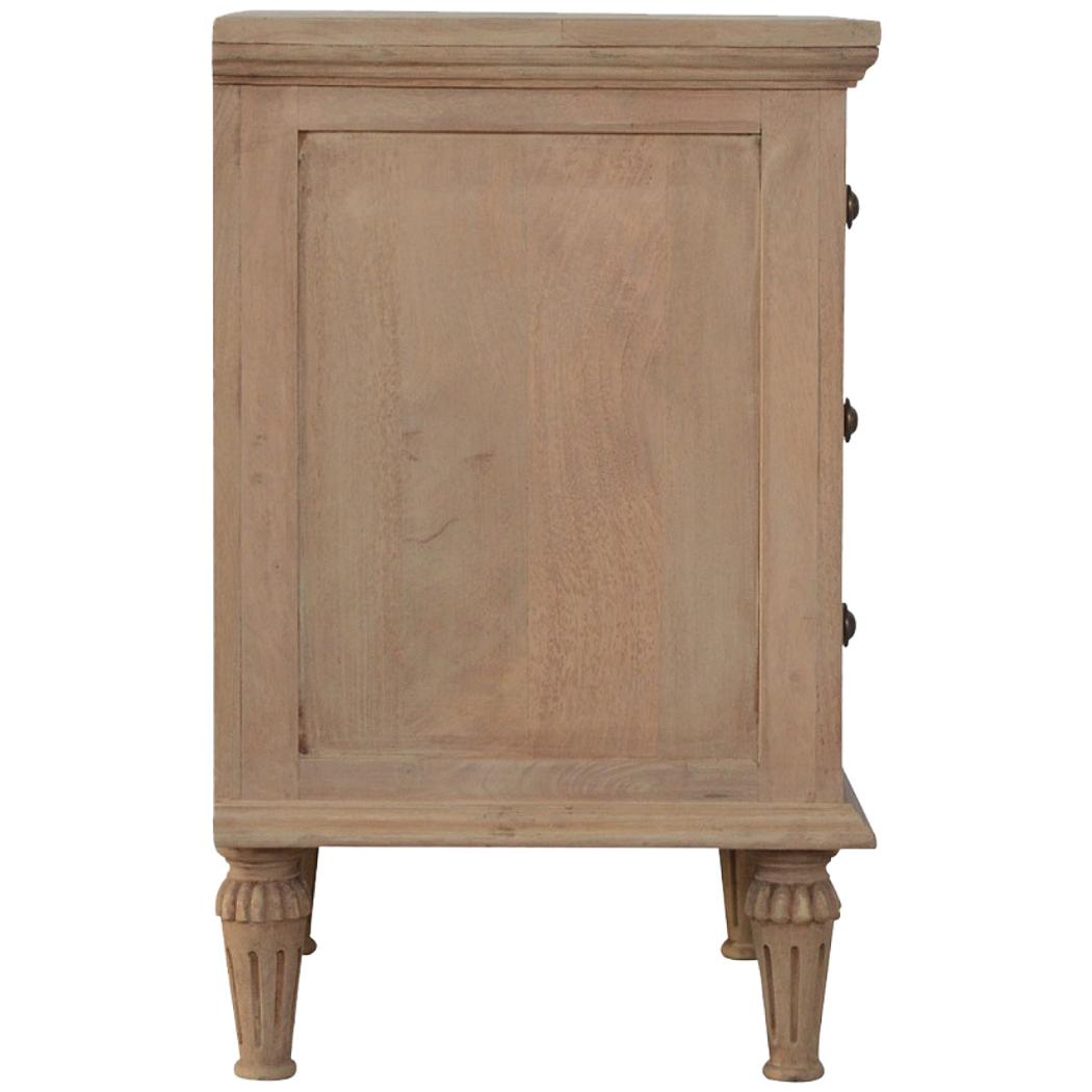 3 Drawer Mango Wood Bedside Table | Natural Timber | Bedroom Storage