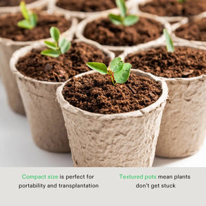 30-Pack Biodegradable Peat Pots | 3.15-Inch Round Seed Starting Pots with Drainage Holes + 20 Plant Labels