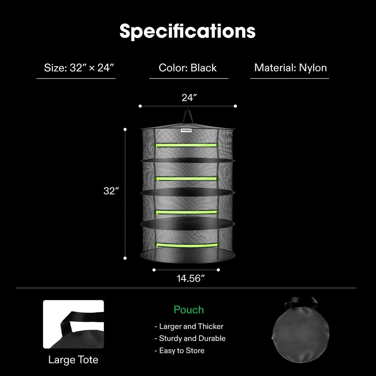 4-Layer Hanging Mesh Herb Drying Rack Kit | Enclosed Herb & Bud Dryer