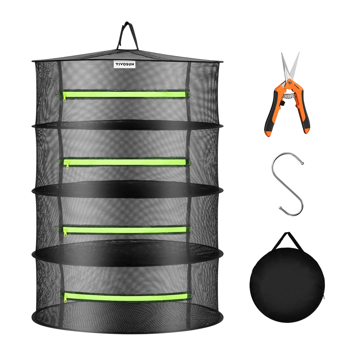 4-Layer Hanging Mesh Herb Drying Rack Kit | Enclosed Herb & Bud Dryer