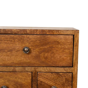 4-Drawer Chestnut Bedside Table | Multi-Tone Finish | Generous Bedroom Storage
