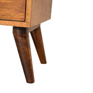 4-Drawer Chestnut Bedside Table | Multi-Tone Finish | Generous Bedroom Storage