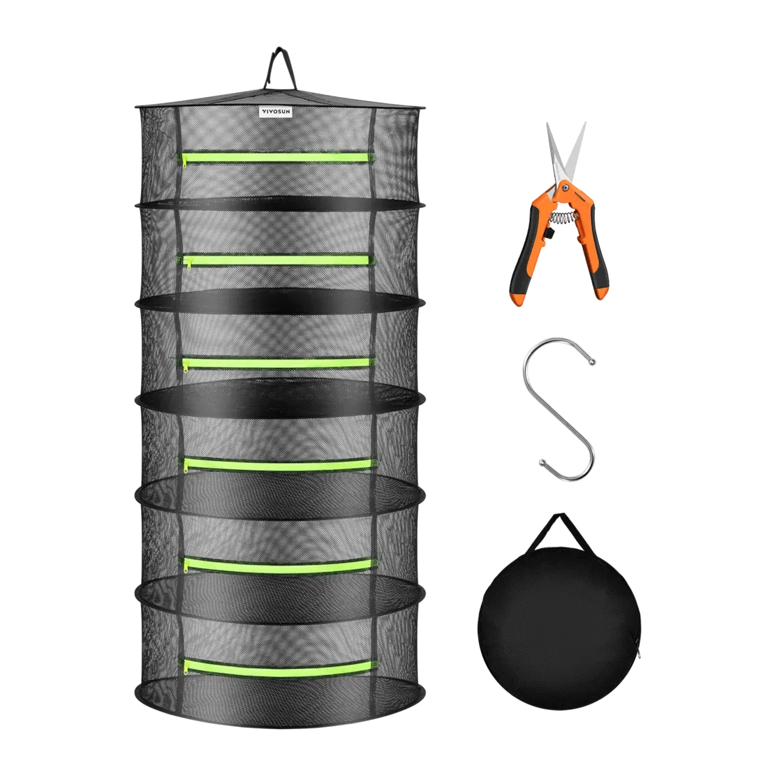 6-Layer Hanging Mesh Herb Drying Rack Kit | Enclosed Herb & Bud Dryer