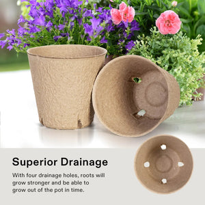 60-Pack Biodegradable Peat Pots | 3.15-Inch Round Seed Starting Pots with Drainage Holes + 20 Plant Labels (Copy)